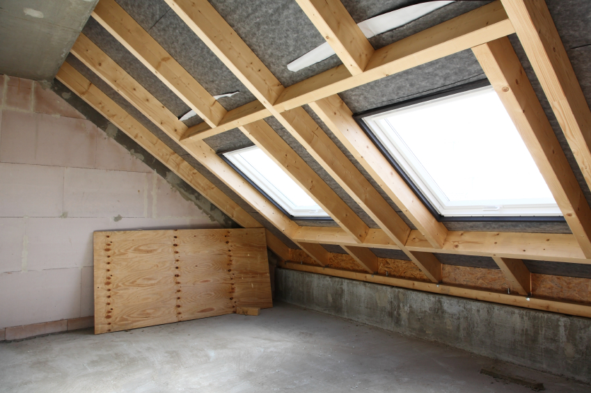 Refurbishment - empty room under construction with two roof-lights